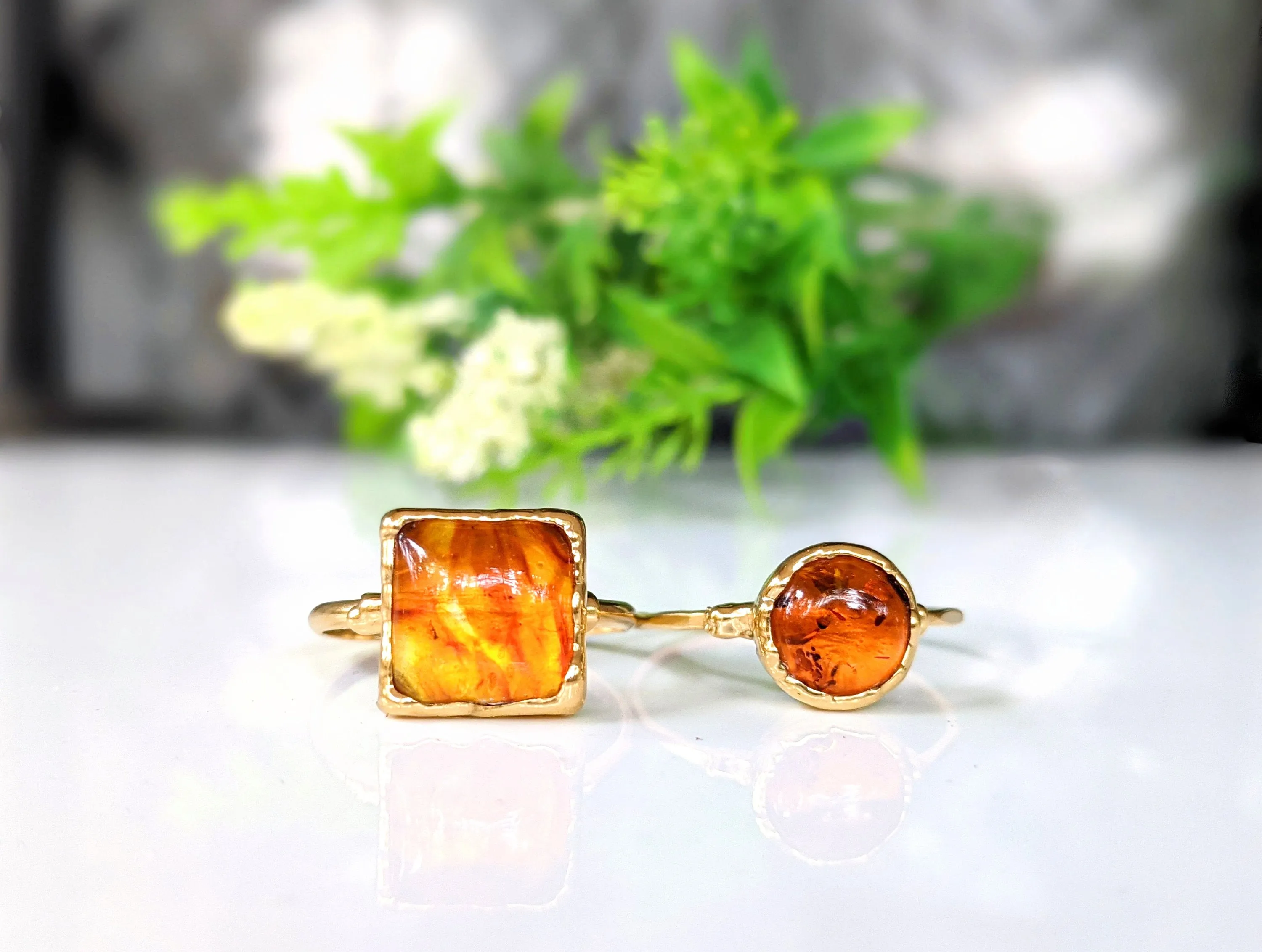 Baltic Amber Gold ring