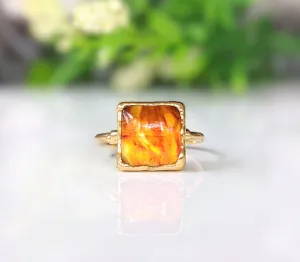 Baltic Amber Gold ring