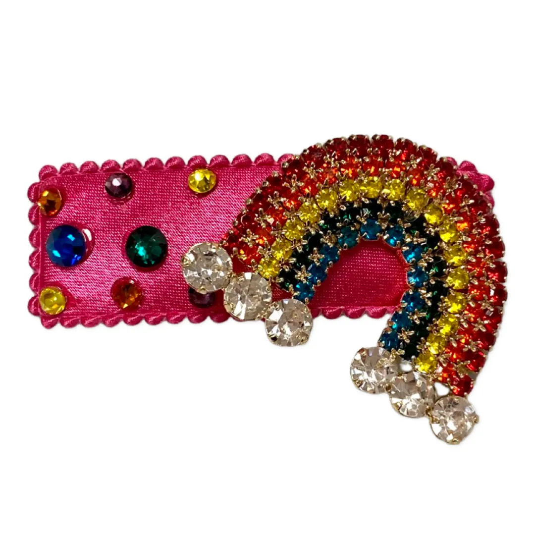 Bari Lynn Rainbow w/Swarovski Crystal Snap Clip - 5 Colors