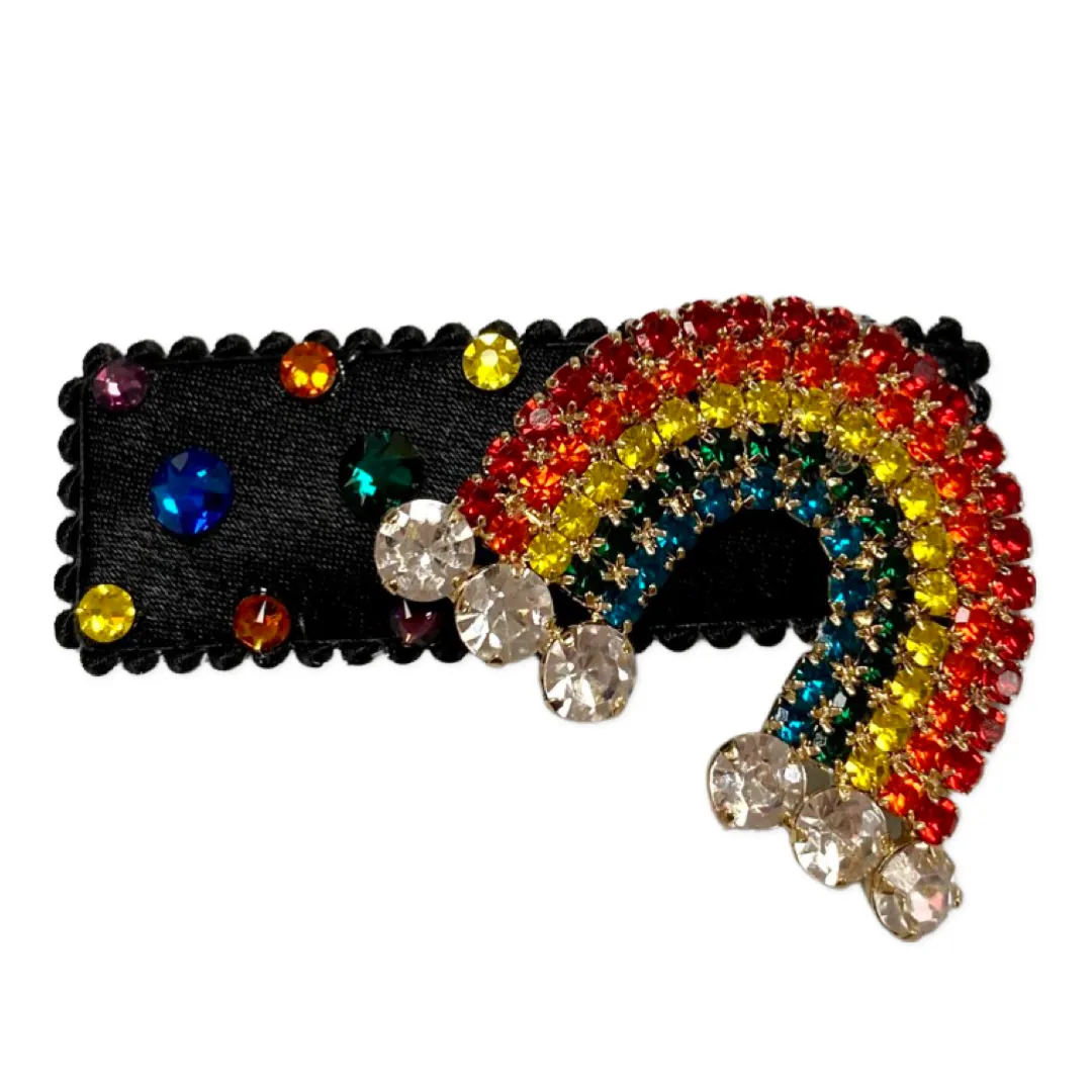 Bari Lynn Rainbow w/Swarovski Crystal Snap Clip - 5 Colors