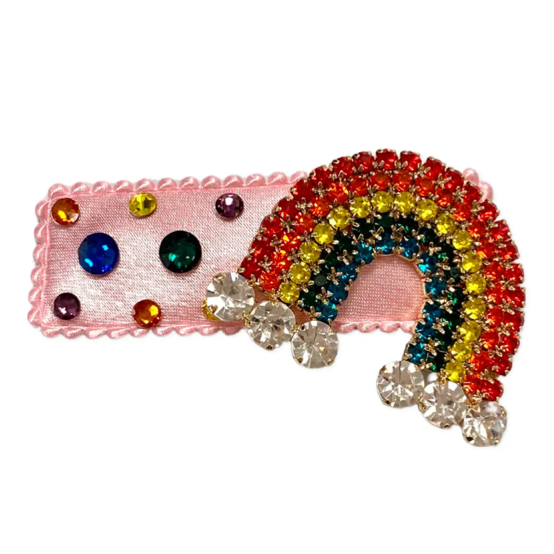 Bari Lynn Rainbow w/Swarovski Crystal Snap Clip - 5 Colors