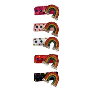 Bari Lynn Rainbow w/Swarovski Crystal Snap Clip - 5 Colors