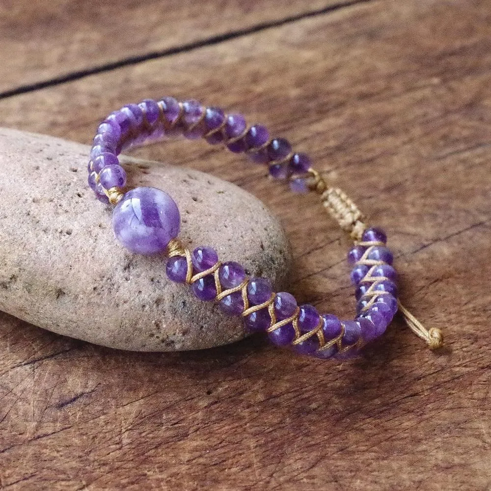 Braided Marble Charm Bracelet