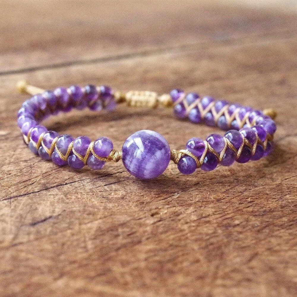 Braided Marble Charm Bracelet