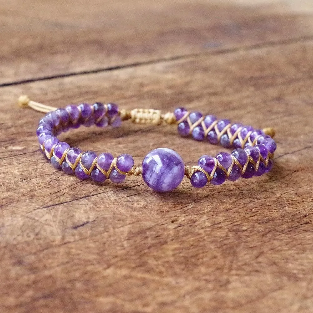 Braided Marble Charm Bracelet