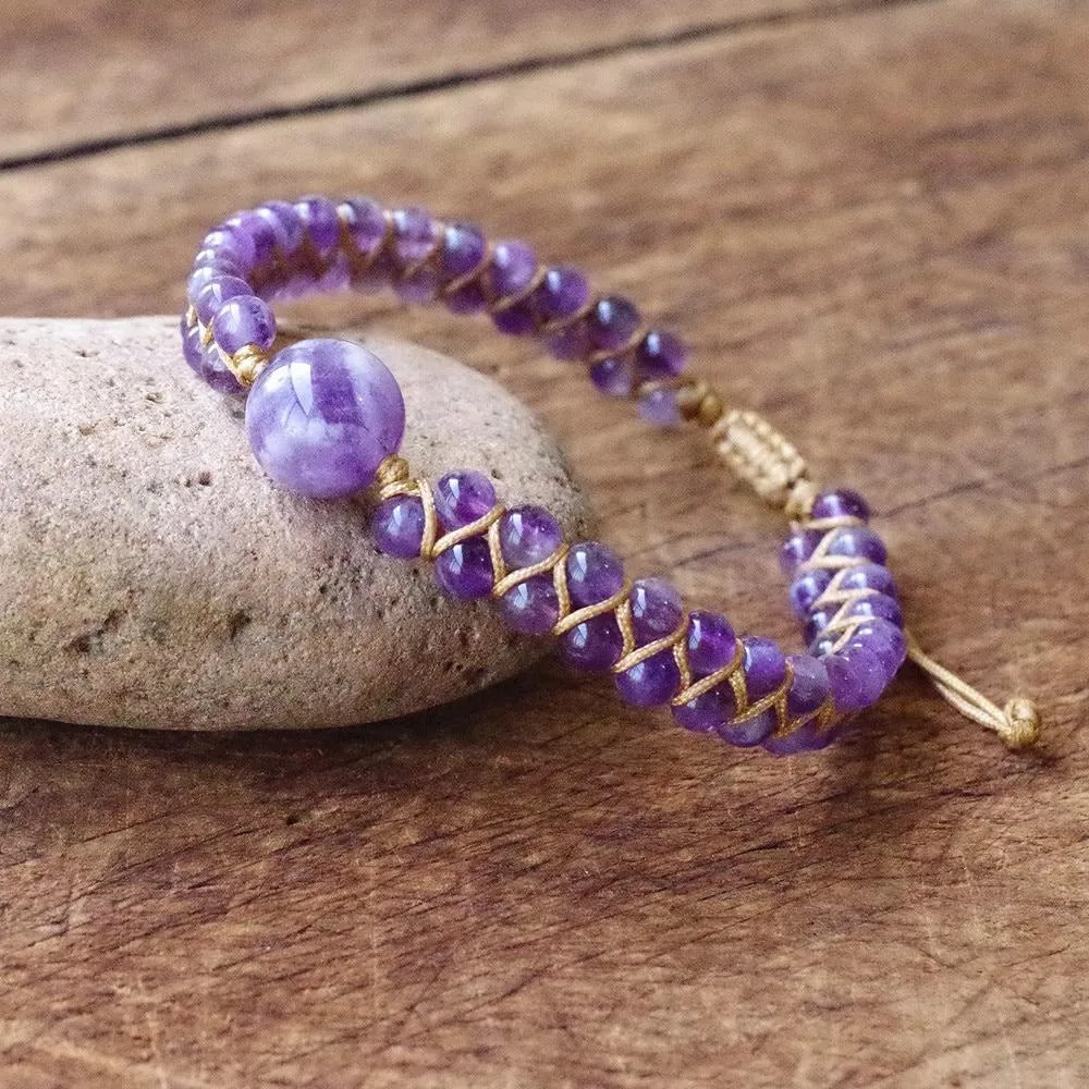 Braided Marble Charm Bracelet