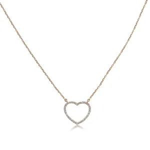 Brilliant Cut Diamond Heart Pendant On Necklace