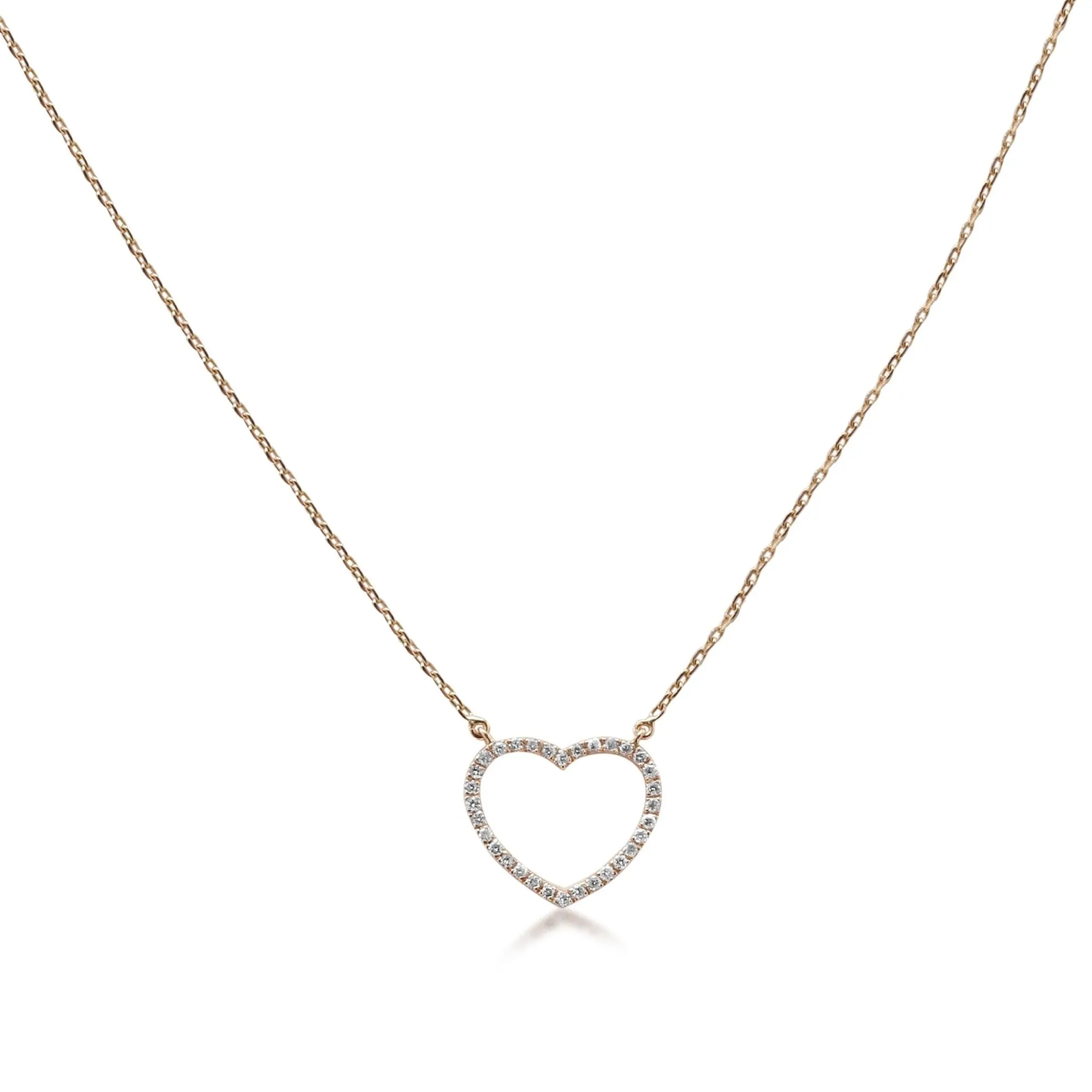 Brilliant Cut Diamond Heart Pendant On Necklace