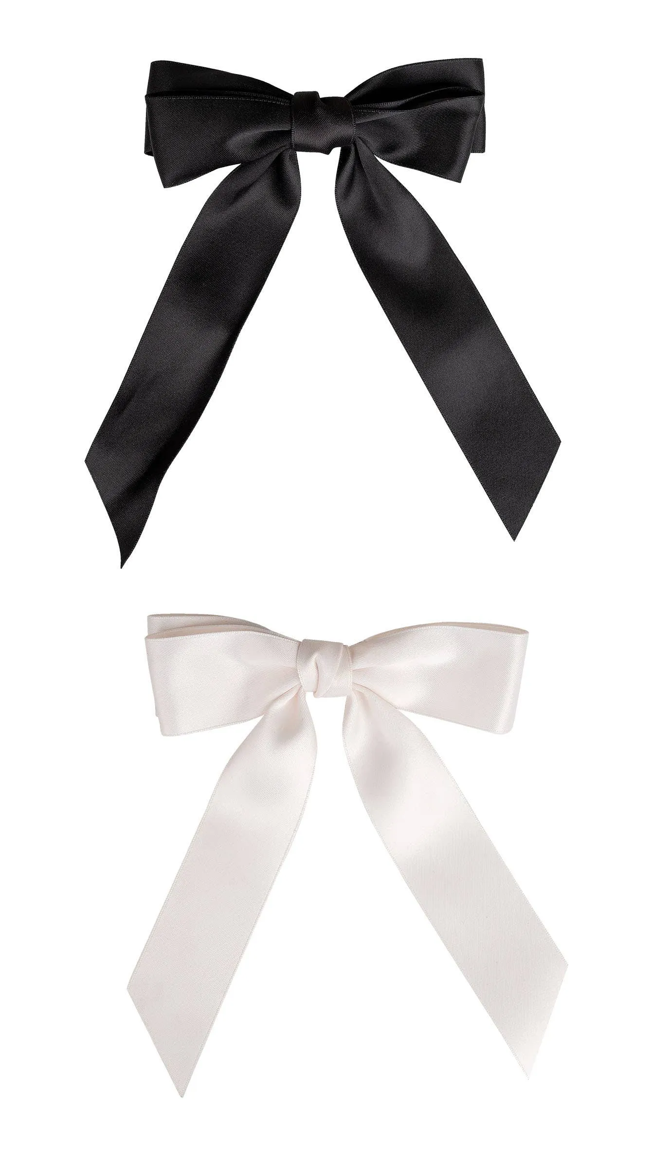 Brushworks Satin Hair Bow Duo – Black & White