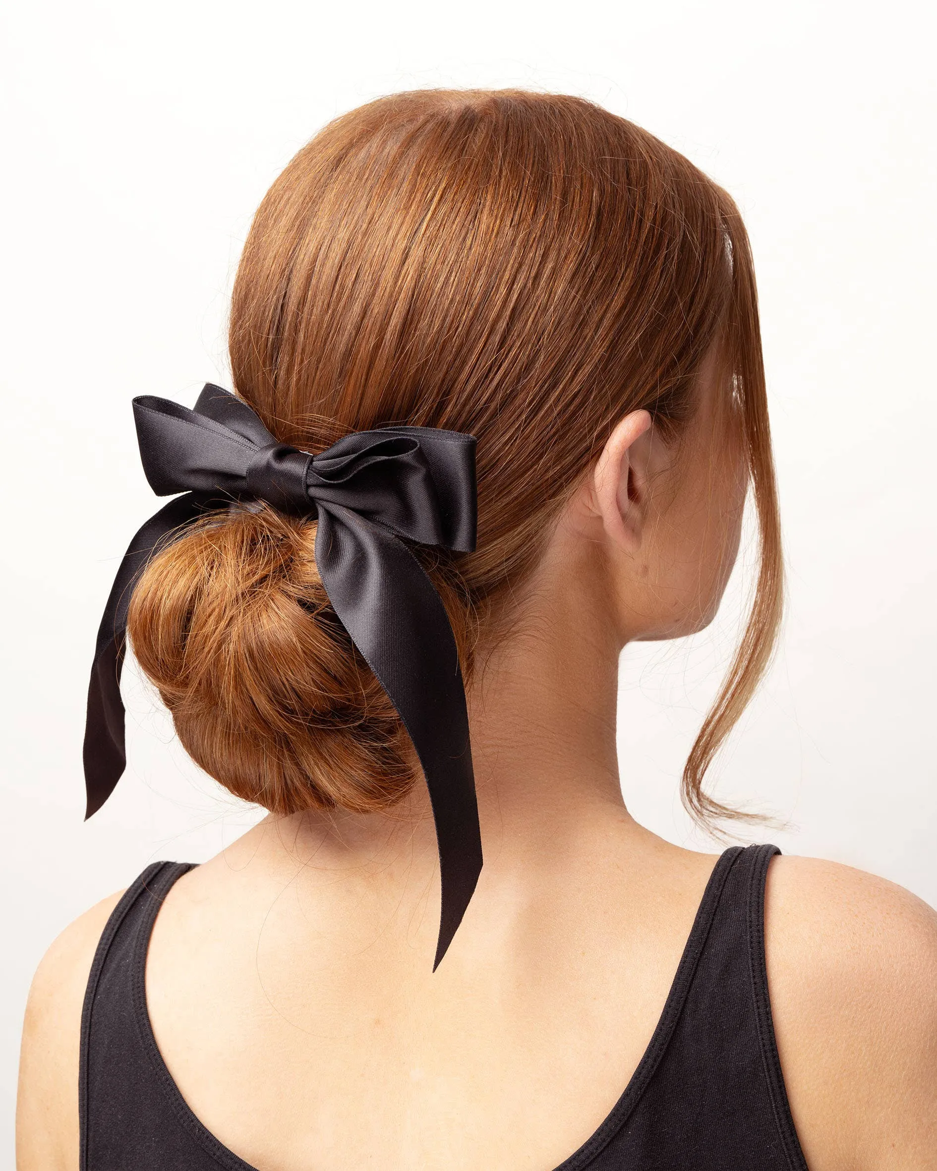 Brushworks Satin Hair Bow Duo – Black & White