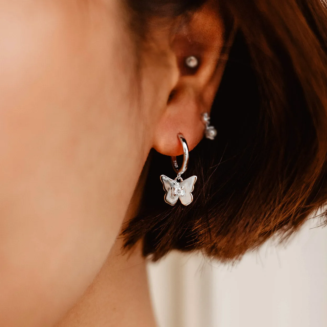 Butterfly Hoop Earrings