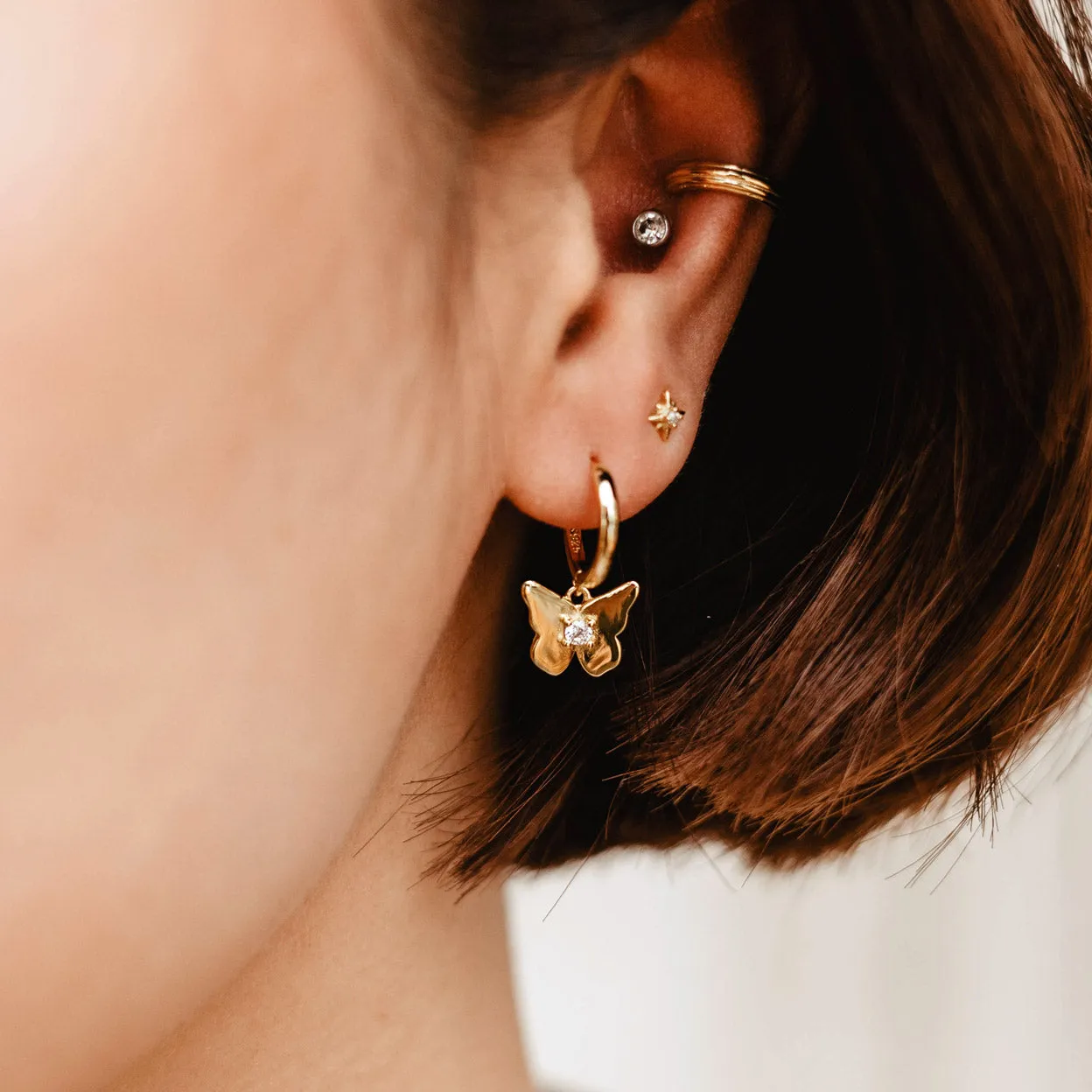 Butterfly Hoop Earrings