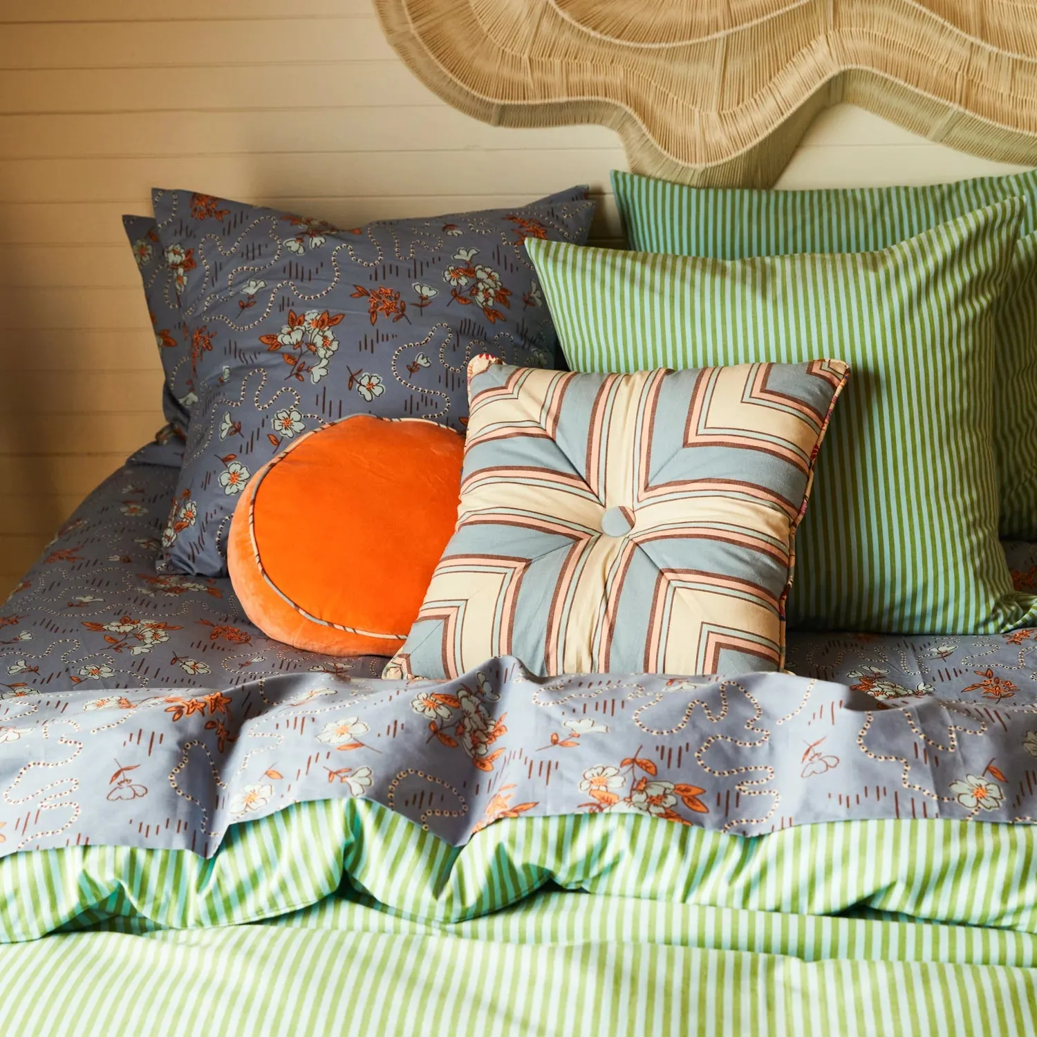 Castilo Round Velvet Cushion - Desert - Sage & Clare