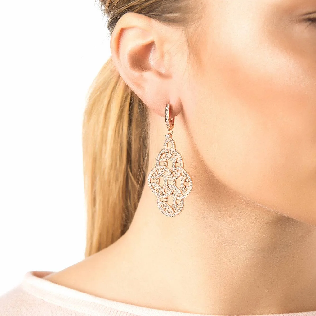 Celtic Knot Aoife Drop Earrings Silver