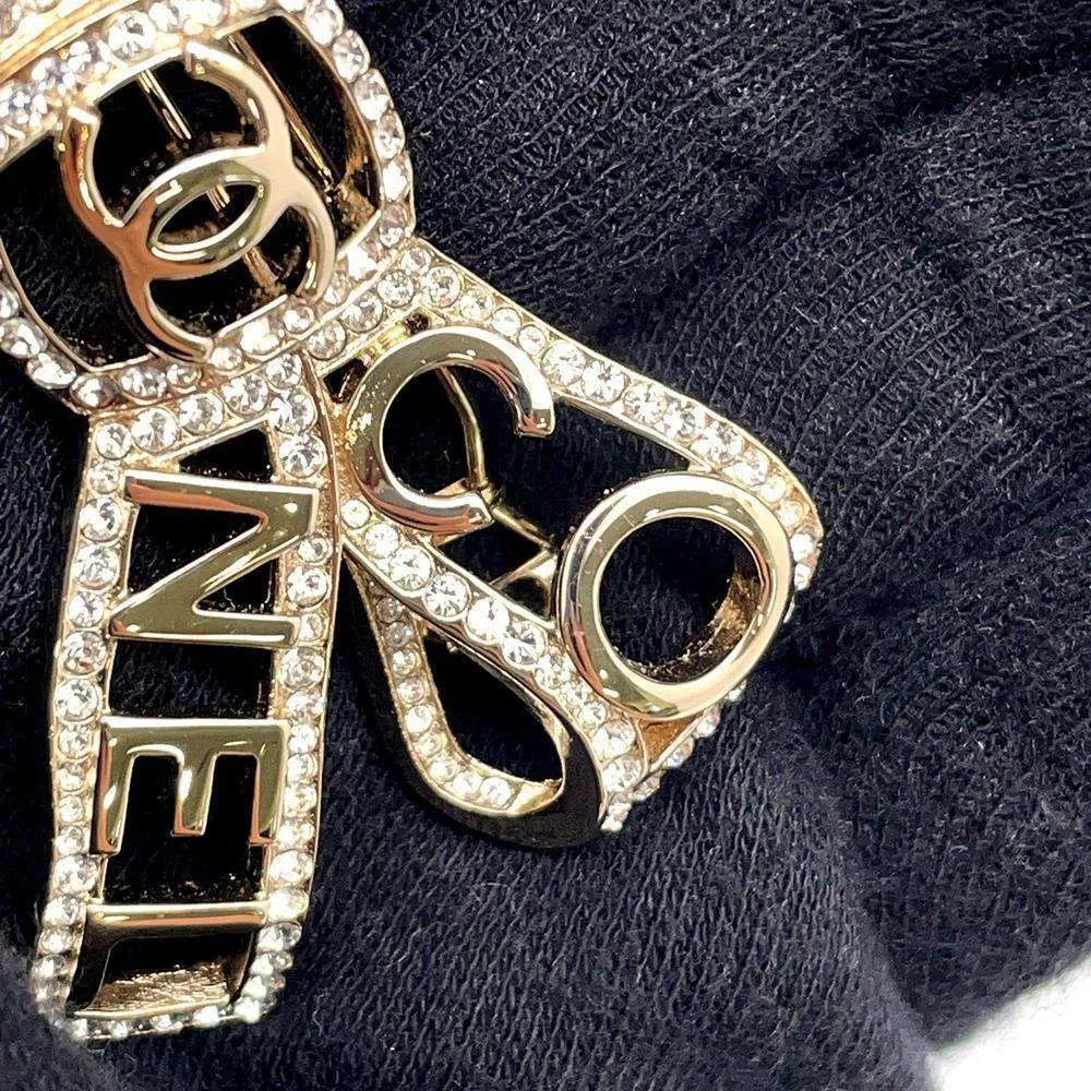 CHANEL Coco CHANEL ribbon hairpin Metal Rhinestone
