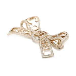CHANEL Coco CHANEL ribbon hairpin Metal Rhinestone