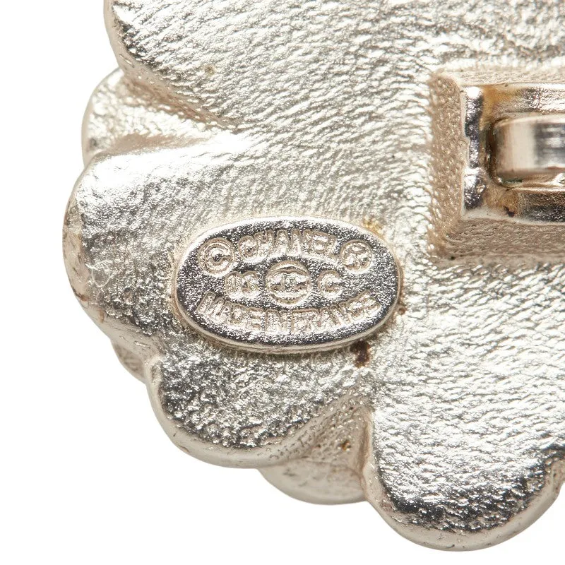 Chanel Cocomark Flowers Hairpin Silver Pink Metal Lady Chanel
