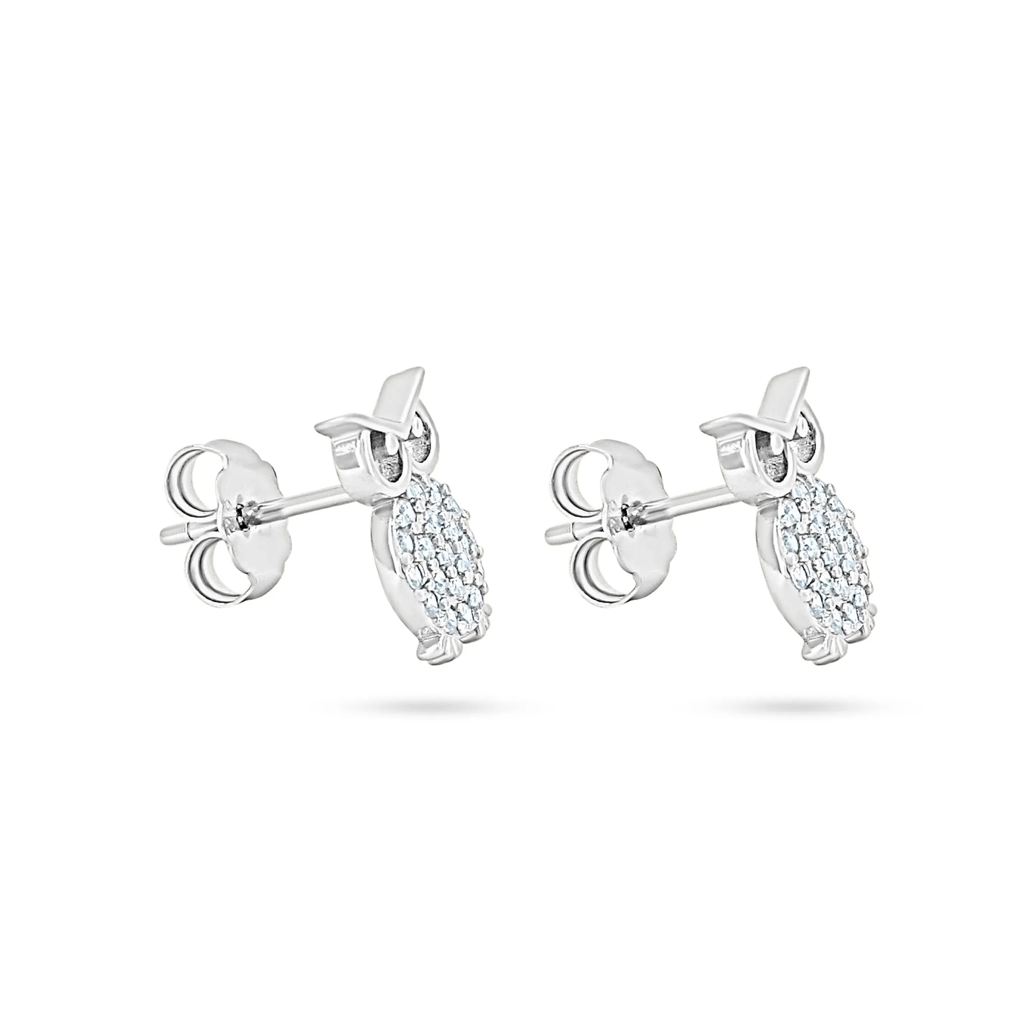 Charming Owl Zircon Stud Earrings