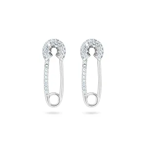 Chic Zircon Safety Pin Earrings