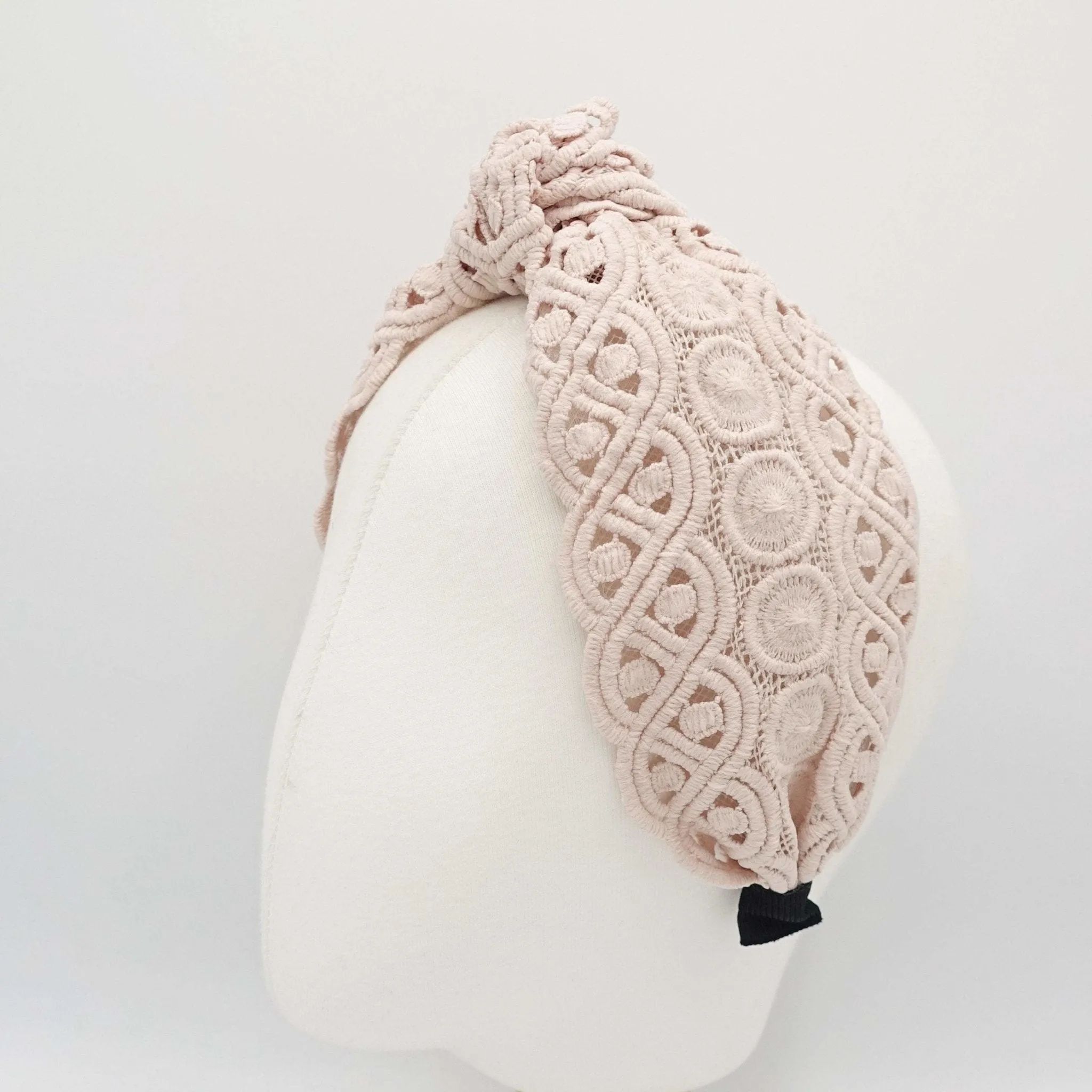 circle twist pattern knot headband mesh hairband for women
