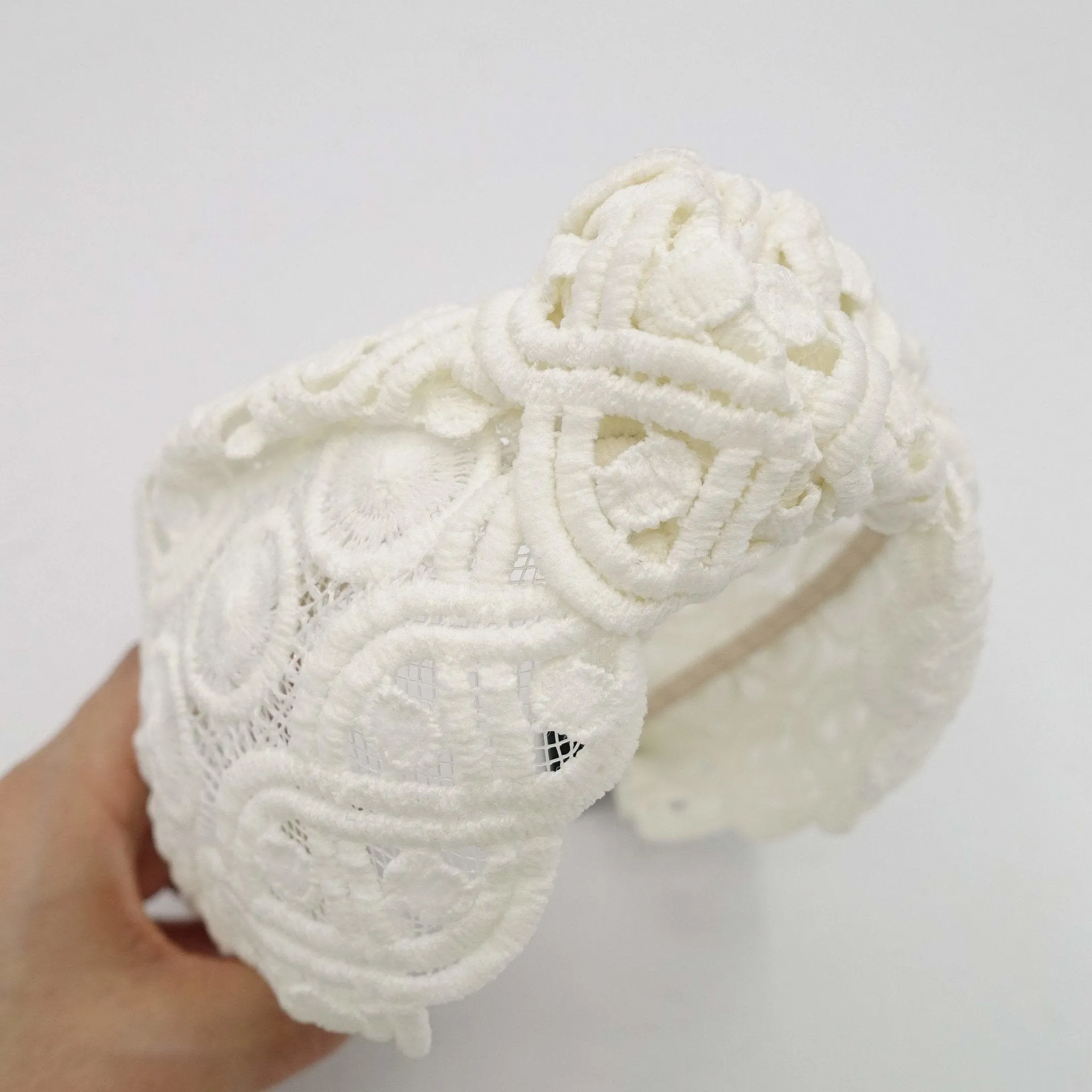 circle twist pattern knot headband mesh hairband for women