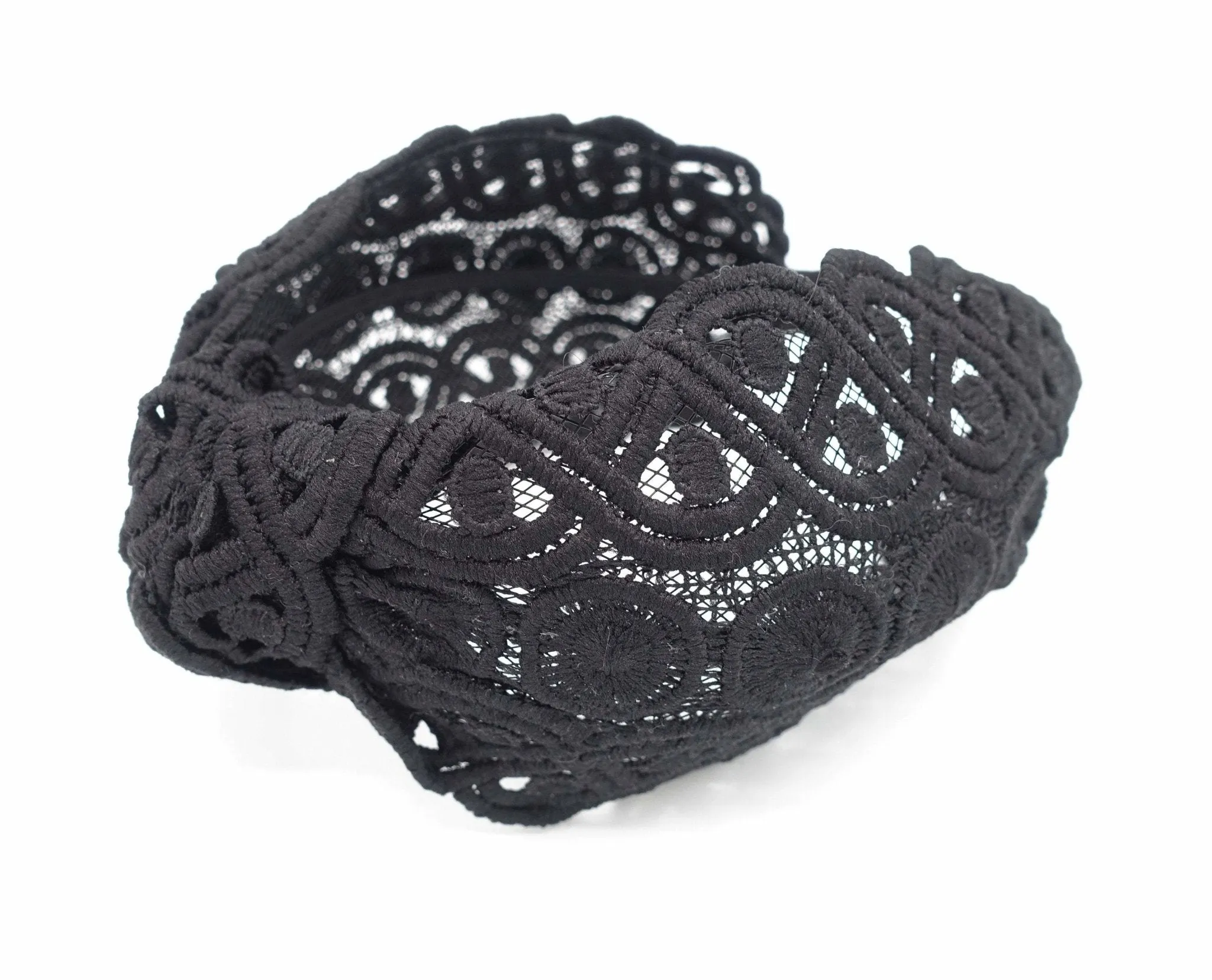 circle twist pattern knot headband mesh hairband for women