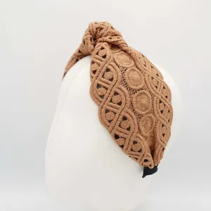 circle twist pattern knot headband mesh hairband for women