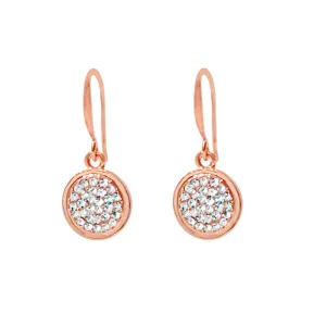 Clara Clear Crystals Rose Gold Drop Earrings
