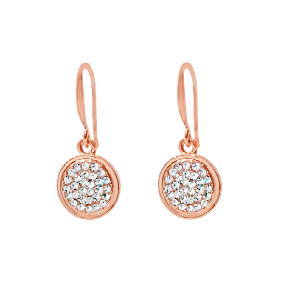 Clara Clear Crystals Rose Gold Drop Earrings