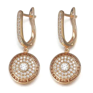 Classic Fashion Hollow Round Shape Rhinestone Hoop Earrings