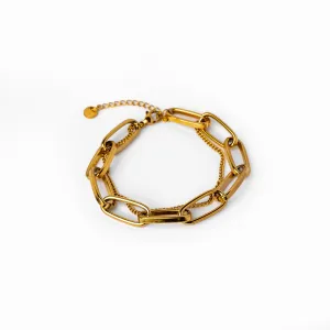 Clip Figaro Double Chain Bracelet 14K - Gold