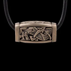 Colgante de cuentas vikingas de bronce hecho a mano