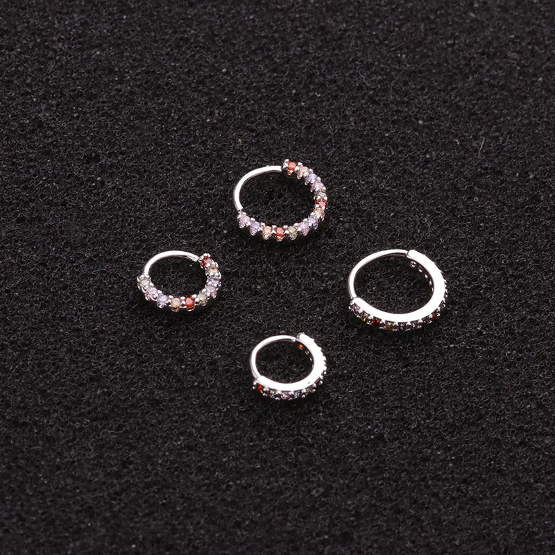 Colored zircon ear bone ring round