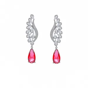 Cubic Zircon Crystal Angel Wing Earrings for Weddings Special Formal Events