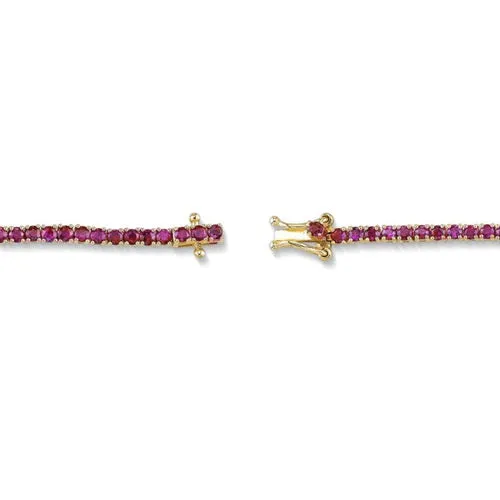 Custom Diamond Nameplate Gemstone Tennis Bracelet