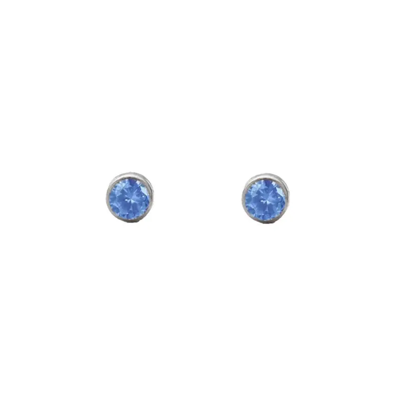 December Blue Zircon Studs