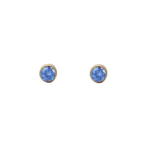 December Blue Zircon Studs