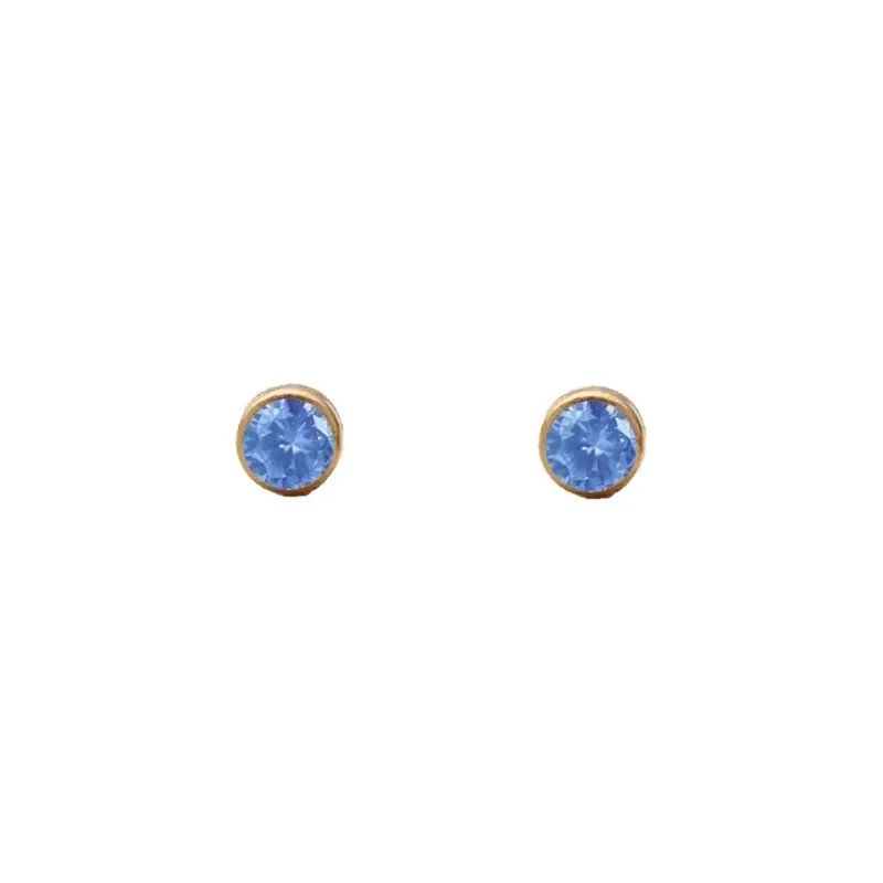 December Blue Zircon Studs