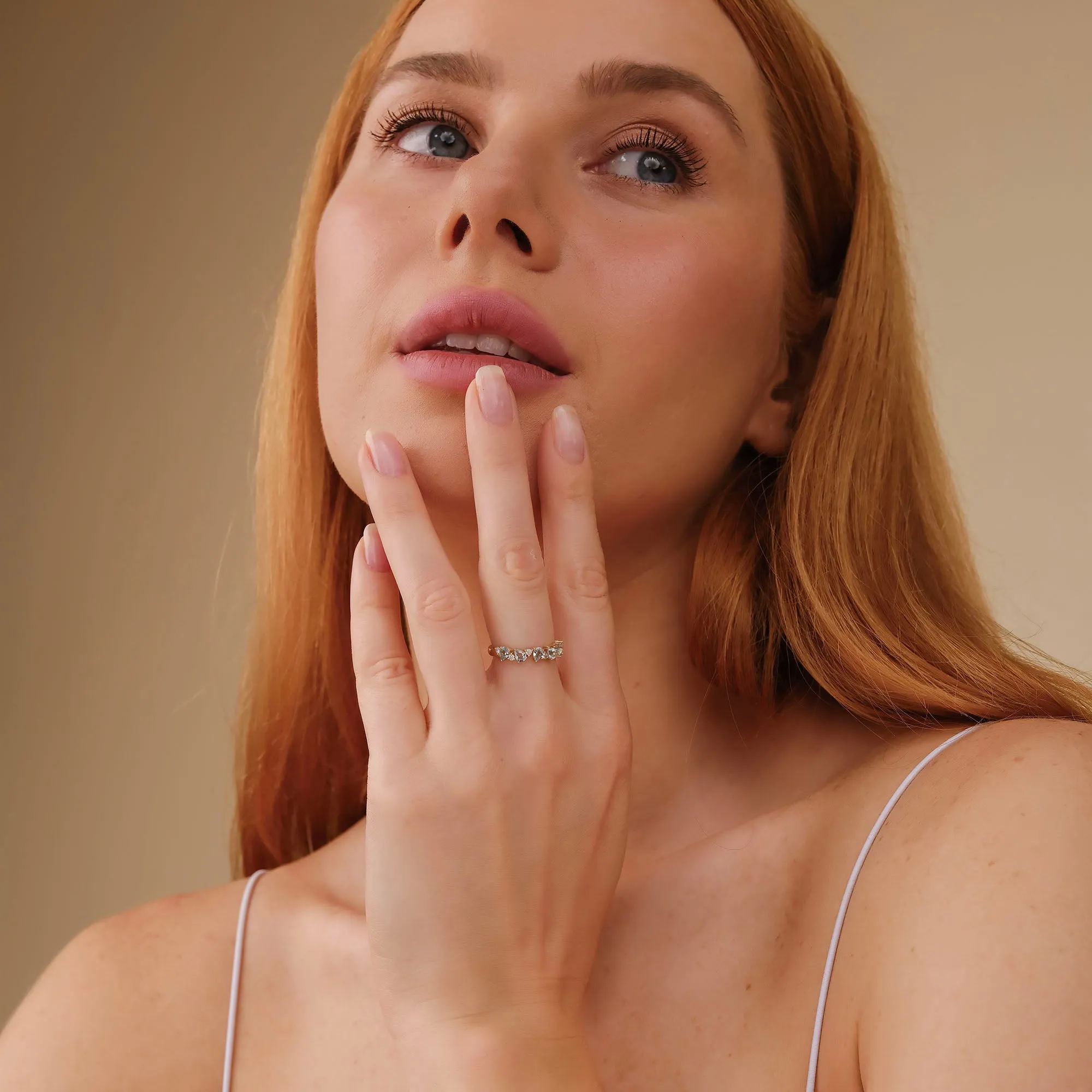 Diamond and Pear-Cut Aquamarine Ring, Yuna