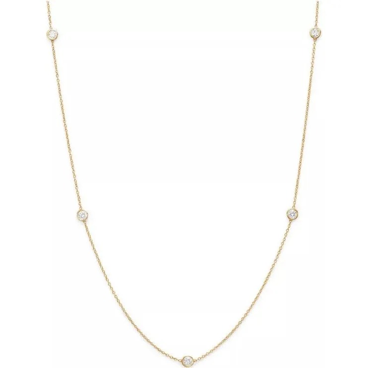 Diamond By The Yard Necklace .25 Carat Yellow Gold