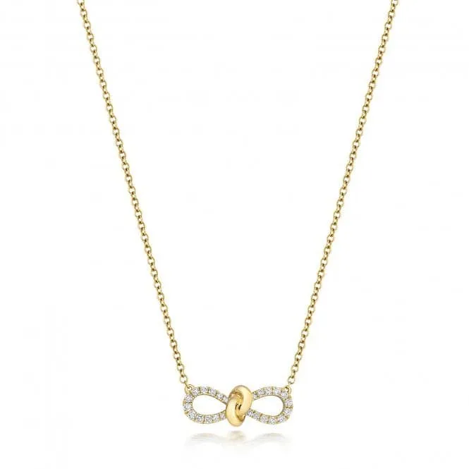 Diamond Jewellery 18CT Gold Diamond Bow Necklace NDQ121