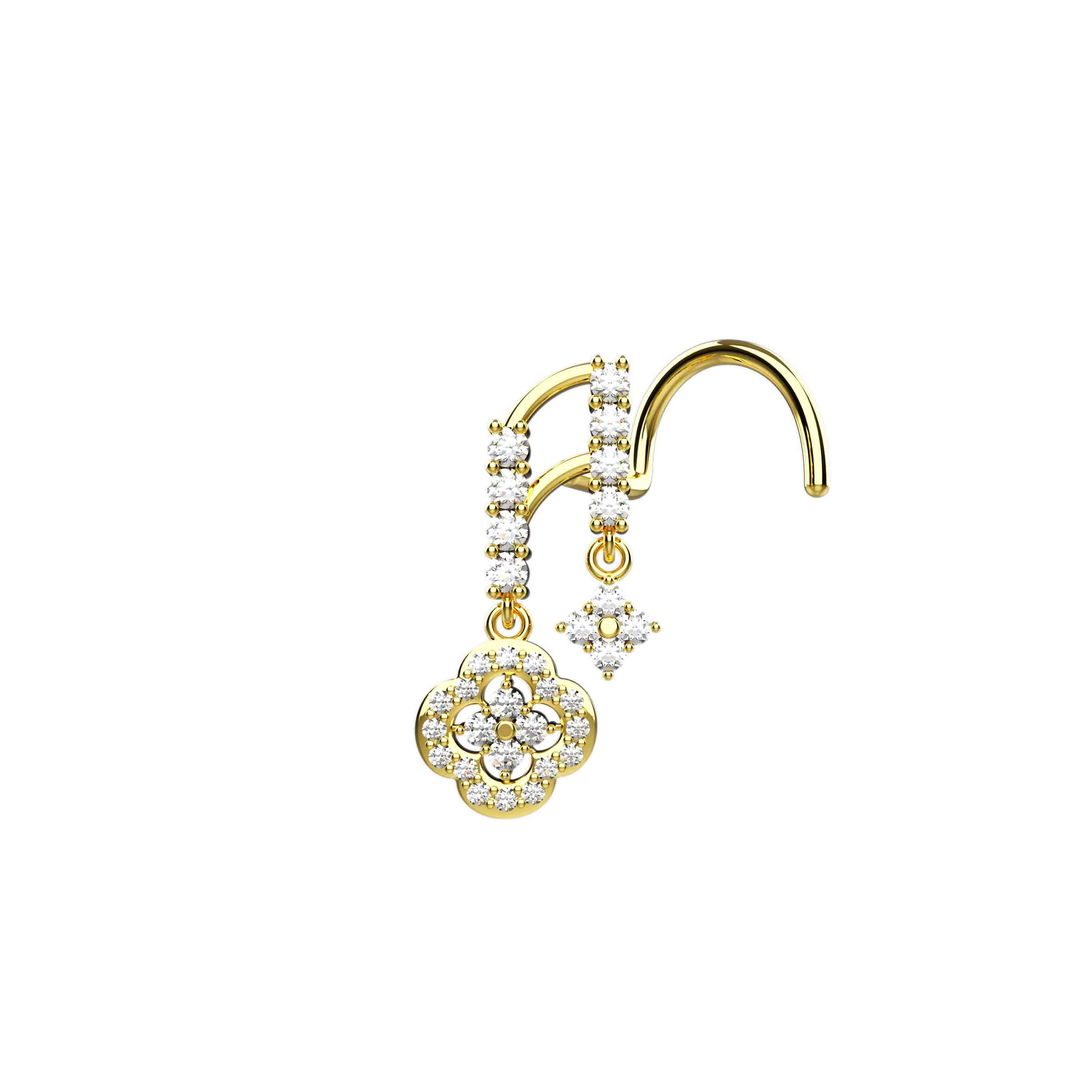 Diamond Nose Ring & Gold Nose Stud – Nose Piercing Jewelry