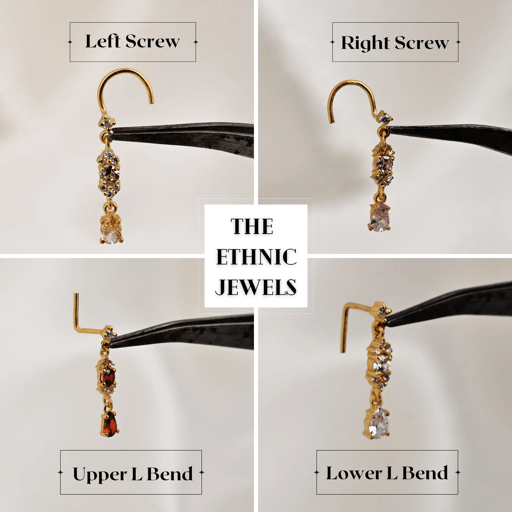 Diamond Nose Ring & Gold Nose Stud – Nose Piercing Jewelry