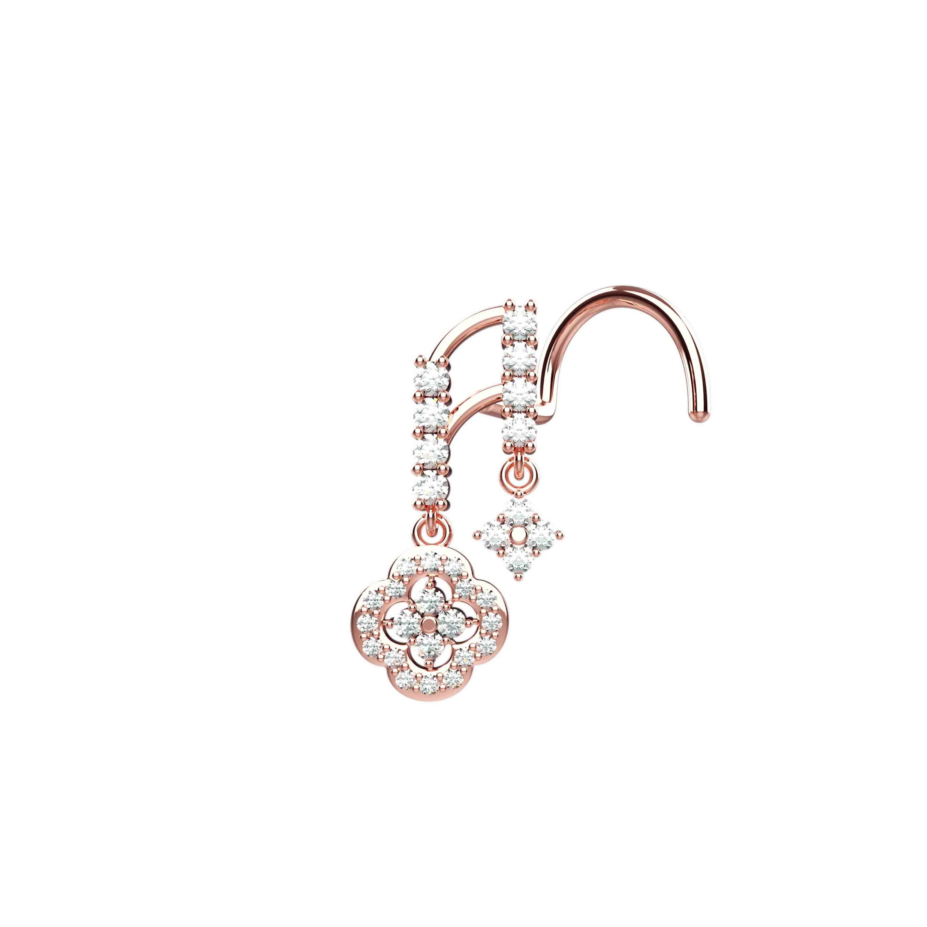 Diamond Nose Ring & Gold Nose Stud – Nose Piercing Jewelry