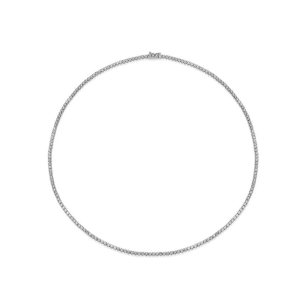 Diamond Tennis Necklace (4.50 ct.) 1.7 mm 4-Prongs Setting in 14K Gold