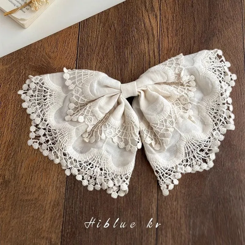 Dollette bow hairpin spring clip ponytail clip