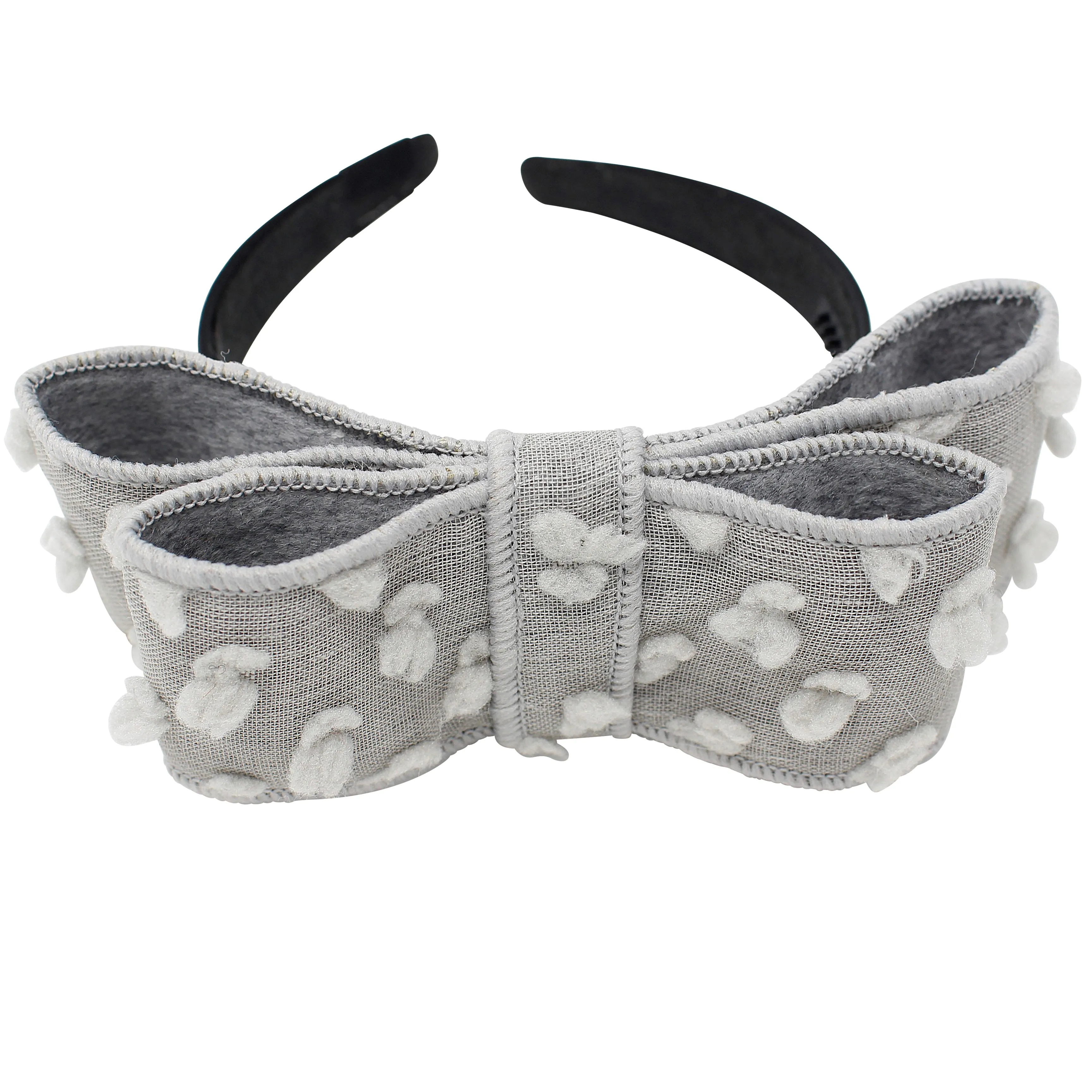 Dotted Wool Bow Headband