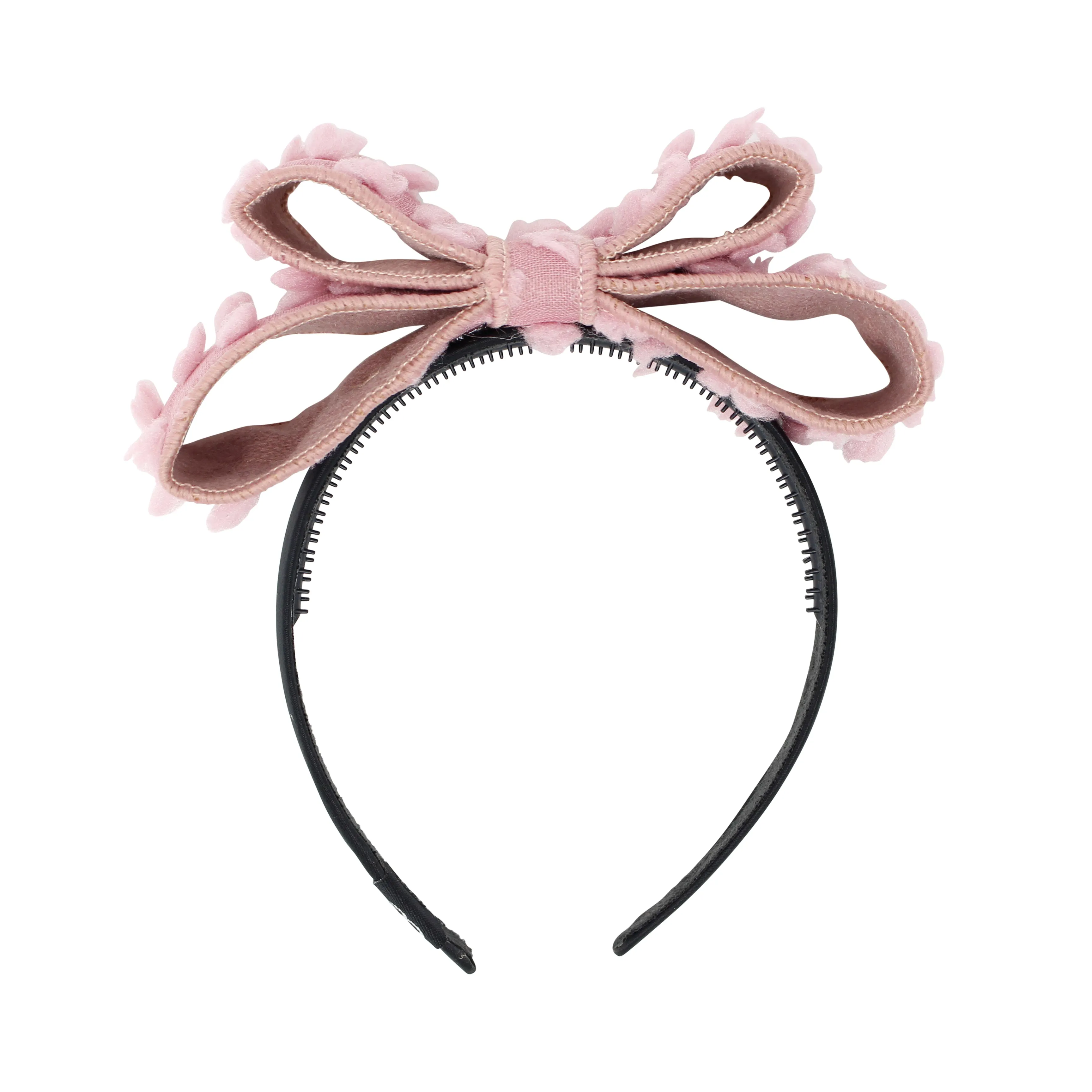 Dotted Wool Bow Headband