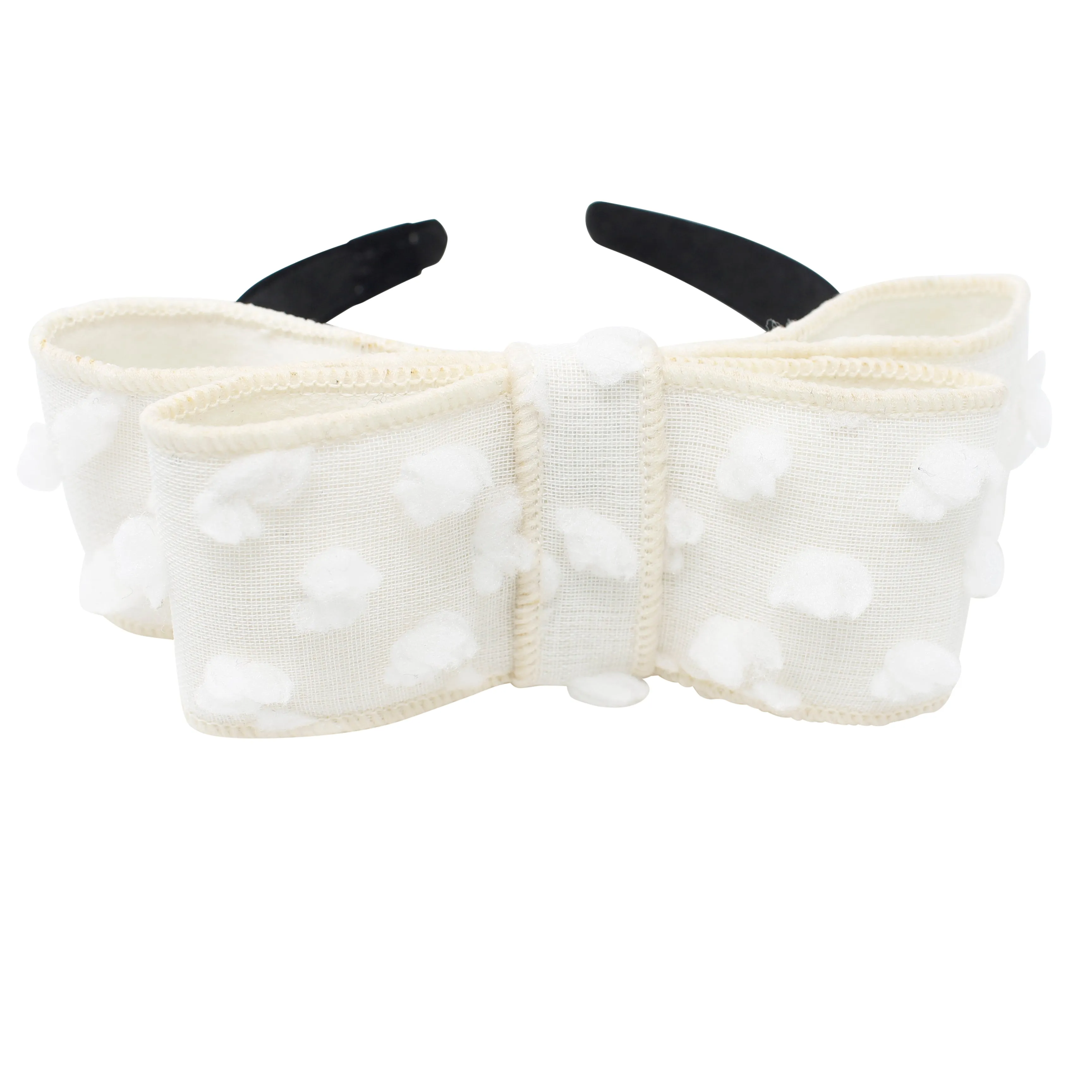Dotted Wool Bow Headband