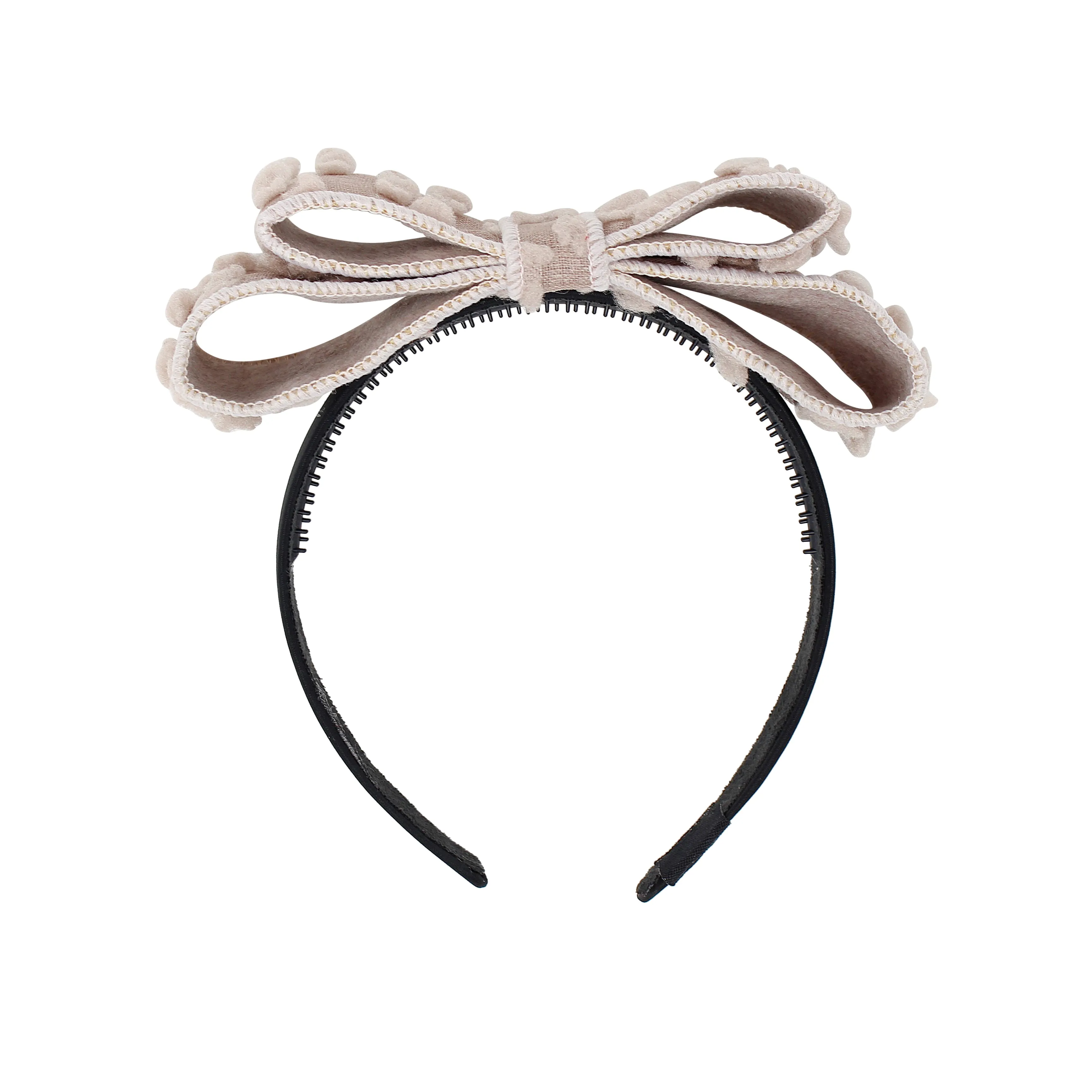 Dotted Wool Bow Headband